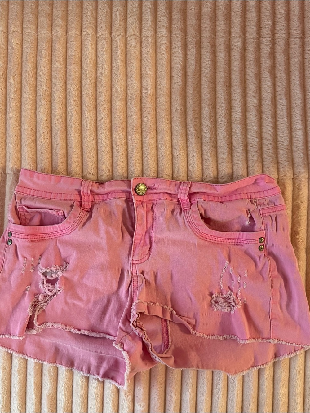 lei Pink Distressed Denim Cutoff Shorts